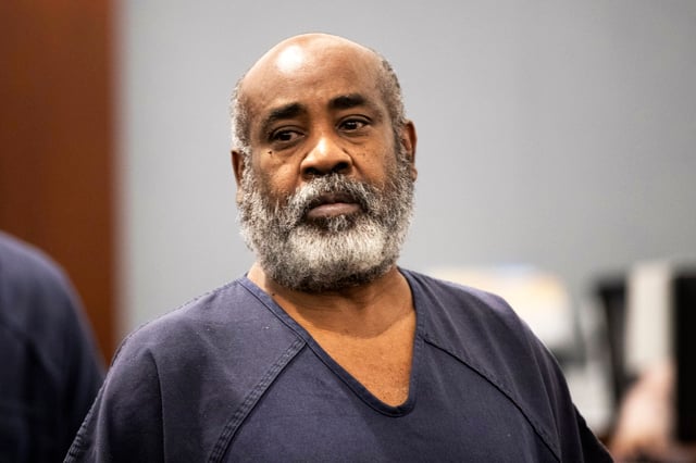 Duane "Keffe D" Davis arrives in Clark County District Court in Las Vegas on Nov. 7, 2023.