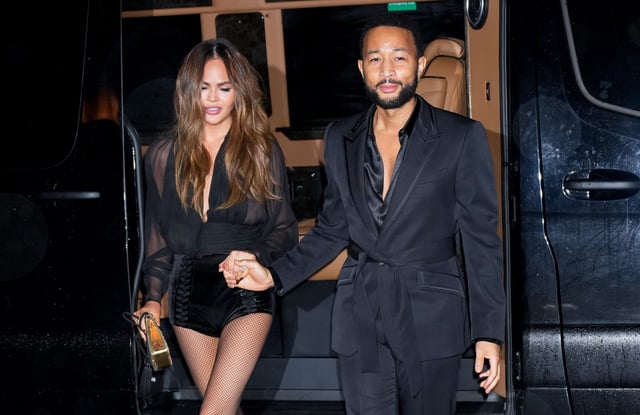 John Legend and Chrissy Teigen celebrate John's birthday at Polo Bar on December 28, 2023 in New York City.