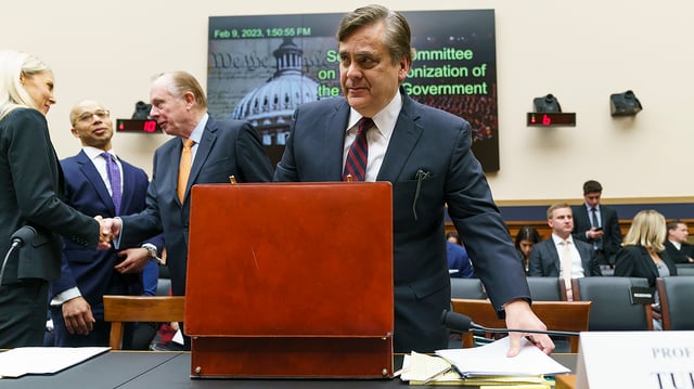Jonathan Turley, professor at the George Washington University Law Center, is seen during the first Subcommittee on the Weaponization of the Federal Government hearing on Thursday, February 9, 2023 to discuss politicization of the federal government and attacks on civil liberties.