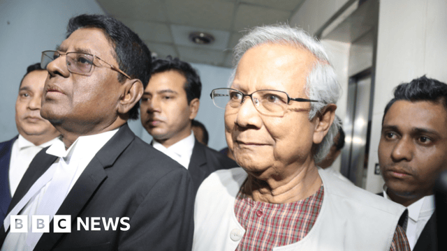 Bangladeshi Nobel peace laureate Muhammad Yunus arrives at the Dhaka Labor Court in Dhaka, Bangladesh, 01 January 2024