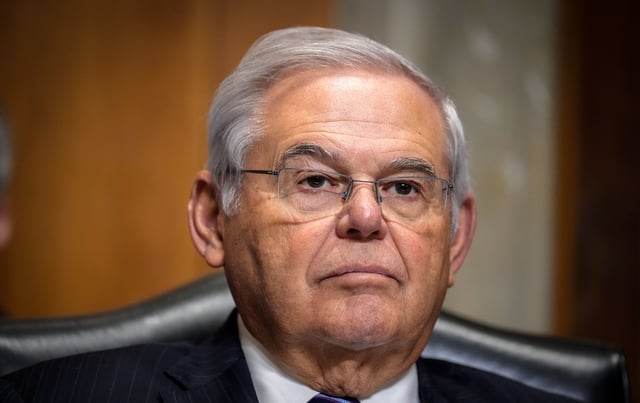 Sen. Bob Menendez looks on during a Senate Foreign Relations Committee confirmation hearing for Jack Lew, President Joe Biden's nominee to be the U.S. Ambassador to Israel, on Capitol Hill October 18, 2023 in Washington, DC.