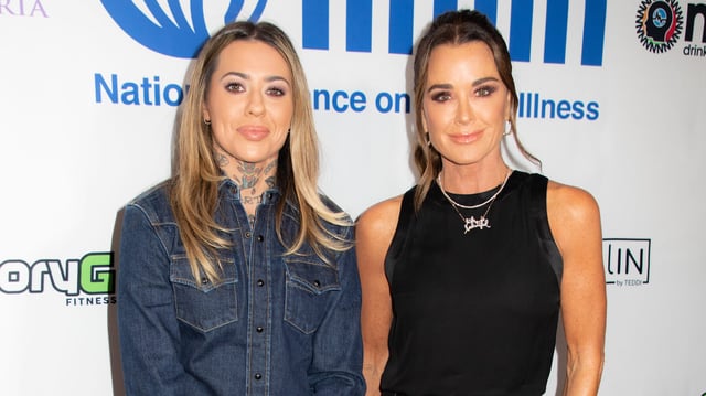 Morgan Wade and Kyle Richards walk the red carpet at Kyle Richard’s “A Night Of Music" in support of the National Alliance on Mental Illness (NAMI) at The Fleur Room on April 18, 2023 in Los Angeles, California.