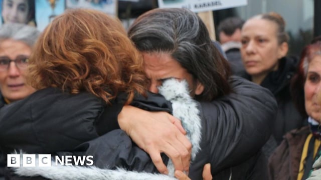 Parents of the highschool sports team are waiting outside the courtroom in Adiyaman, Turkey on 3 January 2023
