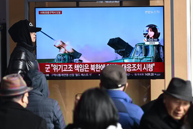 News Broadcast Reports North Korean Artillery Fire