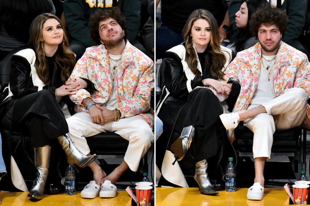 Selena Gomez (left) and Benny Blanco, 2023
