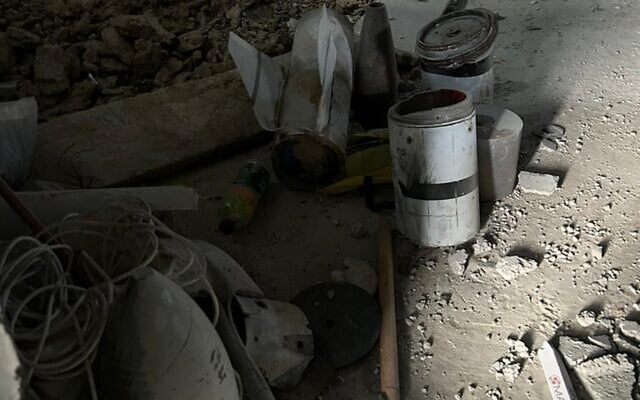 Alleged cruise missile components found by the IDF during the raid of a Hamas Weapons production facility.