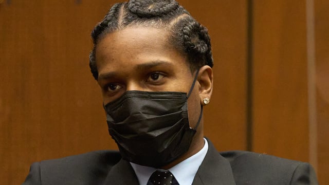 Rakim Mayers, aka A$AP Rocky, sits in the Clara Shortridge Foltz Criminal Justice Center for a preliminary hearing in his assault with a semiautomatic firearm case in Los Angeles, California, USA, 20 November 2023.