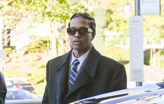 A$AP Rocky is seen arriving at the Clara Shortridge Foltz Criminal Justice Center after a hearing for his assault with a semi-automatic firearm case on January 8, 2024 in Los Angeles CREDIT: MEGA/GC Images