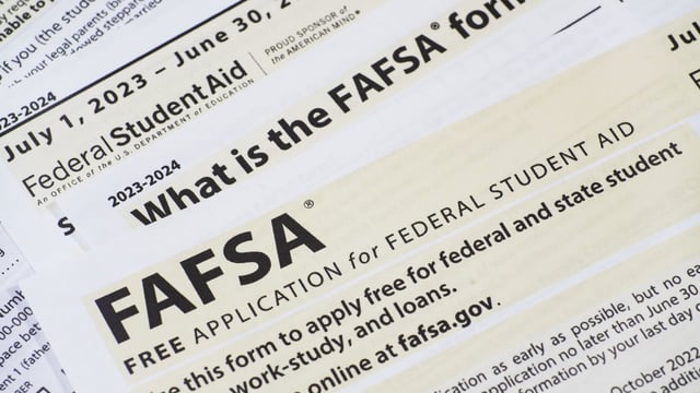 A close up of federal financial aid application (Getty Images)