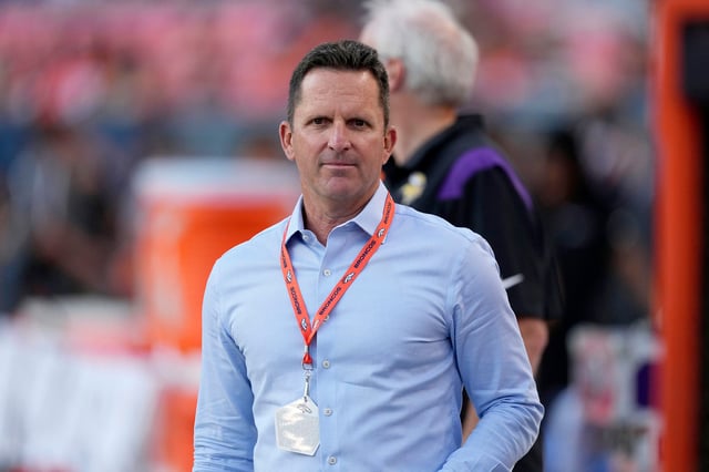 Broncos general manager George Paton during a preseason game.