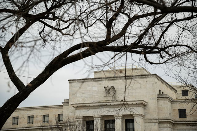 A general view of the U.S. Federal Reserve Marriner S. Eccles Building, in Washington, D.C., on Thursday, January 4, 2024. (Graeme Sloan/Sipa USA)(Sipa via AP Images)