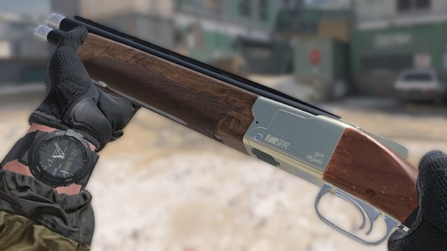 Lockwood 300 shotgun being inspected on Quarry map in MW3.