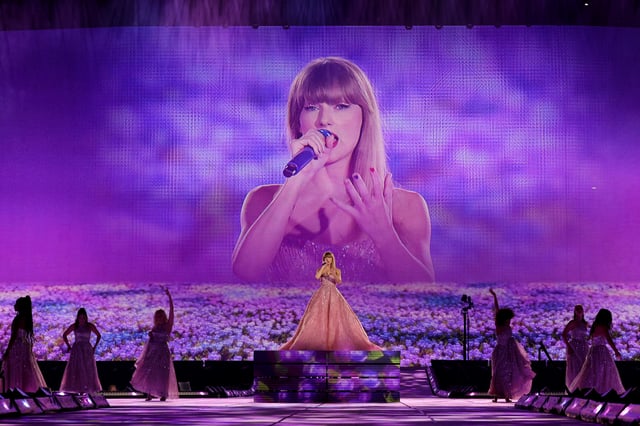Taylor Swift performs onstage during "Taylor Swift | The Eras Tour" at MetLife Stadium on May 27, 2023 in East Rutherford, New Jersey.
