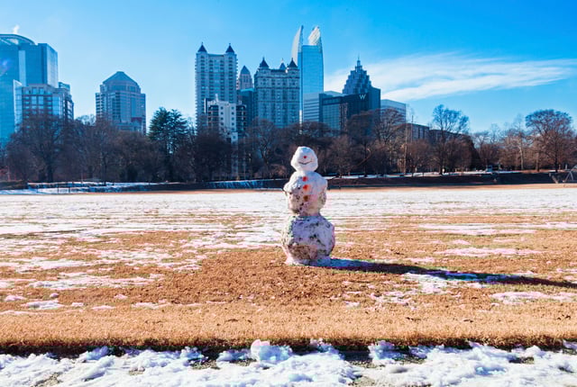 Snowman in Atlanta, Georgia