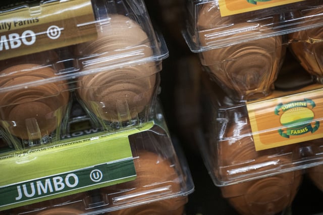 Egg prices shot up 8.9% in December from November, according to the latest Consumer Price Index.