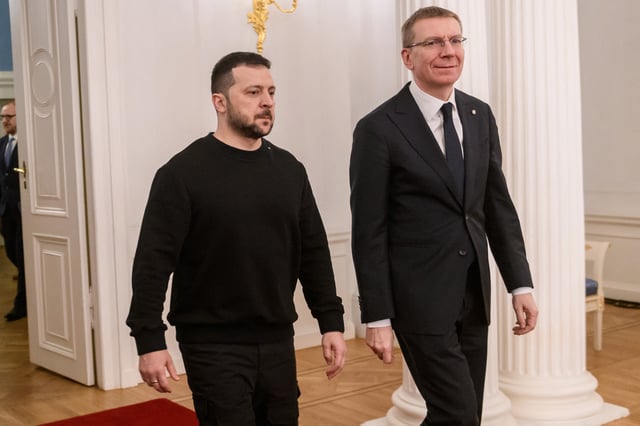 Volodymyr Zelensky and Edgars Rinkevics