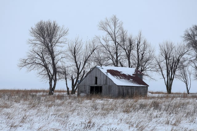 Madrid, IOWA - JANUARY 11: A farm is seen on January 11, 2024 in Madrid, Iowa. Iowa voters are preparing for the Republican Party of Iowa's presidential caucuses on January 15th. (Photo by Kevin Dietsch/Getty Images)