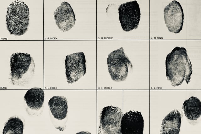 Fingerprints on a police blotter