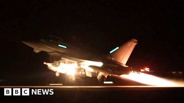 UK Typhoon jet leaves Akrotiri to attack Houthis in Yemen, 12 Jan 24