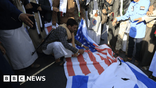 A man with a US flag