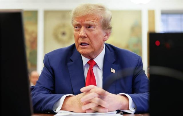 MICHAEL SANTIAGO/POOL PHOTO VIA ASSOCIATED PRESS Former President Donald Trump sits in the courtroom before the start of closing arguments in his civil business fraud trial at New York Supreme Court, today, in New York.