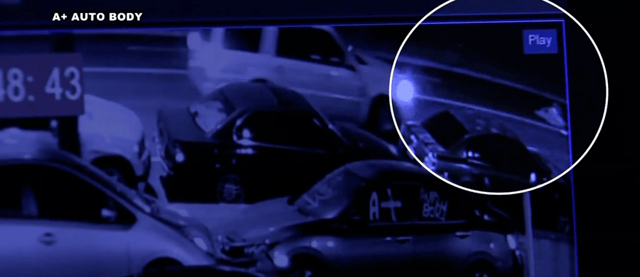 A screenshot of security camera footage showing the hit-and-run on Friday in Pacoima.