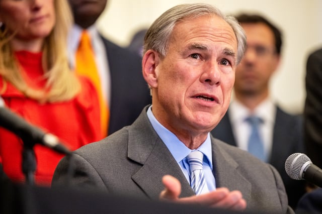 Texas Gov. Greg Abbott speaks during a news conference in Austin, Texas, on March 15, 2023.