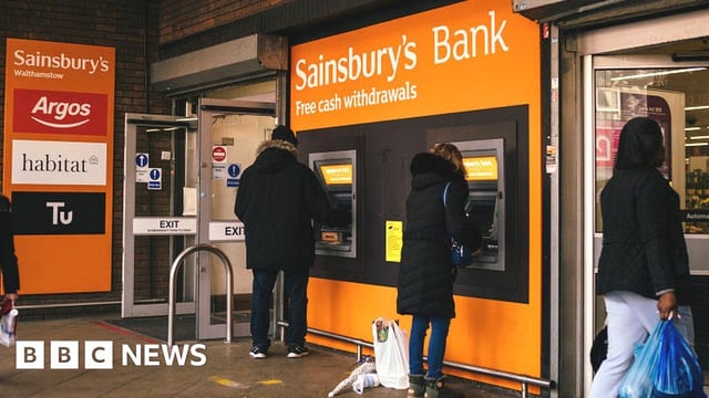 Sainsbury's Bank sign at store