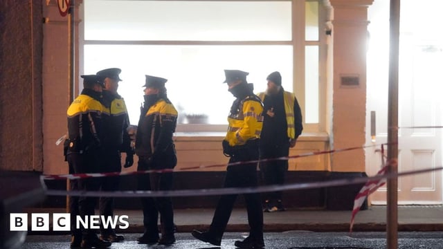 Gardaí at the scene of the explosion in Dublin