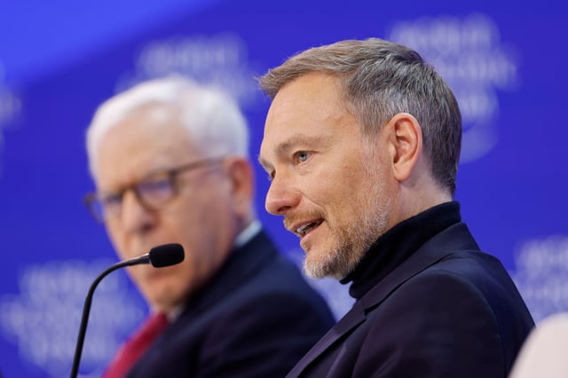 Germany Finance Minister ﻿Christian Lindner during a panel session at the World Economic Forum in Davos, Switzerland, on January 19, 2024.