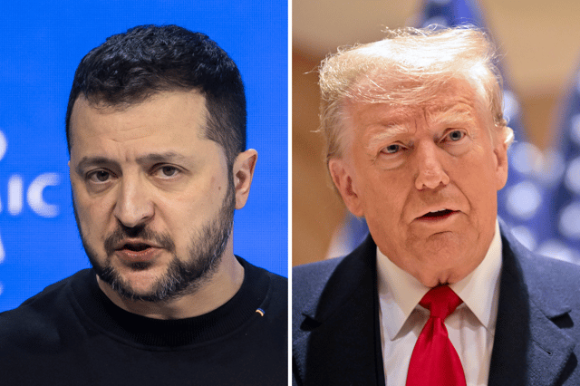 Volodymyr Zelensky and Donald Trump
