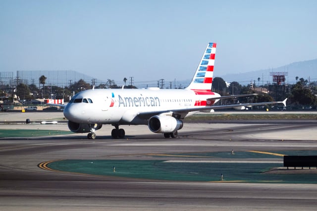 American Airlines at Los Angeles International Airport, on Oct. 12, 2023.