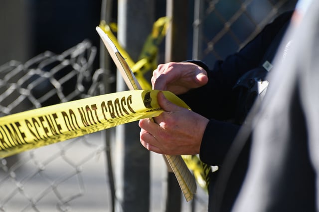 Police tape stock image