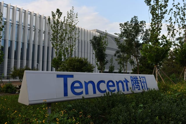 The headquarters of Tencent, the parent company of Chinese social media company WeChat, are seen in Beijing on August 7, 2020. - Beijing on August 7 accused the United States of "suppression" after President Donald Trump ordered sweeping restrictions against Chinese social media giants TikTok and WeChat. (Photo by GREG BAKER/AFP via Getty Images)
