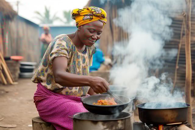 African Cooking on Cookstove Concept