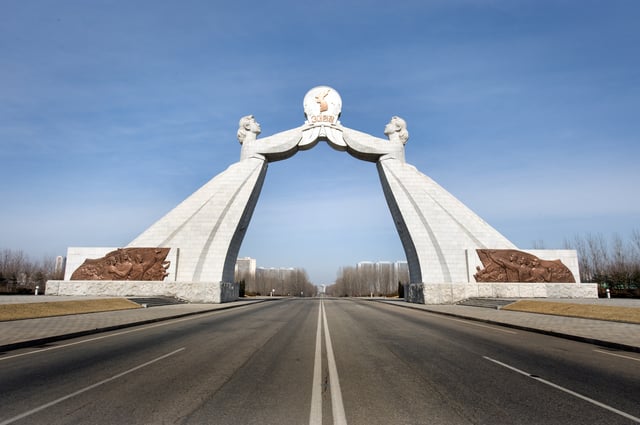 Unification Arch Spans North Korean Road