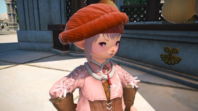 Final Fantasy 14's Tataru staring menacingly at the screen