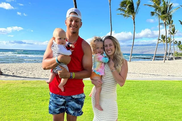 Patrick Mahomes and his wife Brittany enjoy a family vacation.