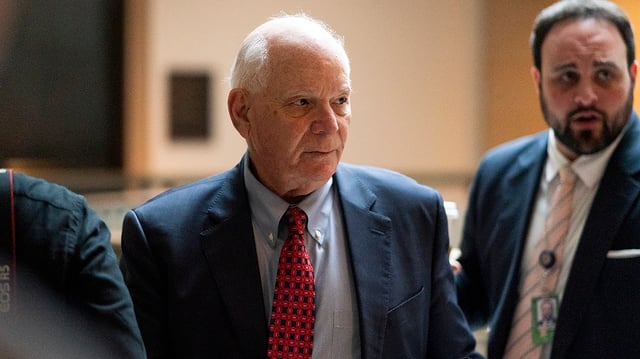 Senate Foreign Relations Committee Chairman Ben Cardin (D-Md.) arrives for a closed-door hearing with Secretary of State Antony Blinken at the Capitol on Thursday, January 18, 2024.