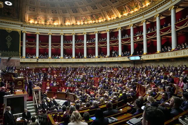 Lawmakers pictured in France's National Assembly on Tuesday.