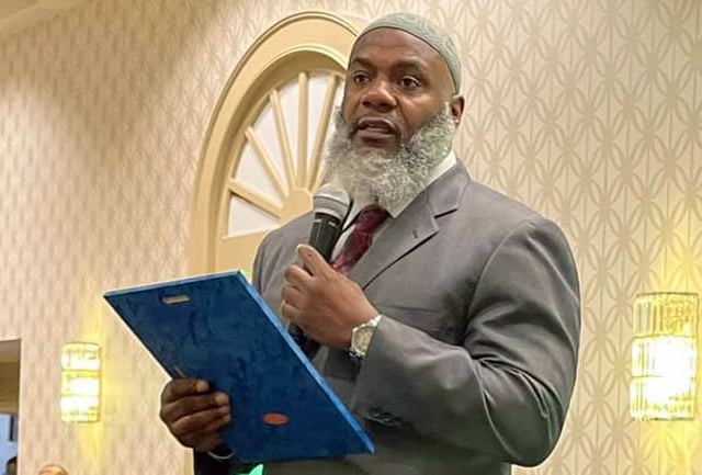 Imam Hassan Sharif at Masjid Muhammed-Newark in 2023.