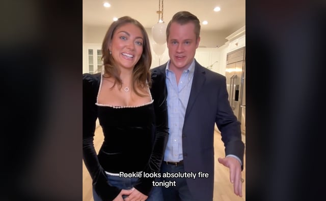 Campbell Puckett and her husband Jett make a TikTok about their outfits.