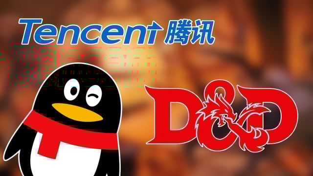 Rumors have surfaced that video game conglomerate Tencent is in talks with Hasbro to acquire the Dungeons & Dragons brand. (Images: Wizards of the Coast/Hasbro and Tencent)