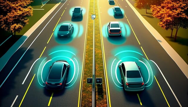 concept of an autonomous car sensor system for the safety of driverless mode car control adaptive cruise control