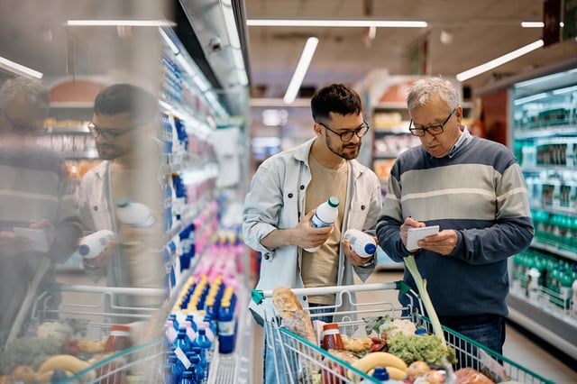 Grocery shopping stock image