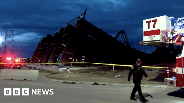 Scene of hangar collapse