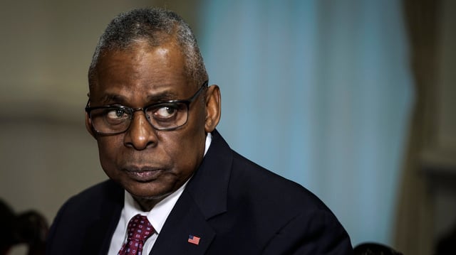 JANUARY 31: US Secretary of Defense Lloyd Austin meets with the U.K. Secretary of State for Defense Grant Shapps at the Pentagon on January 31, 2024 in Arlington, Virginia.