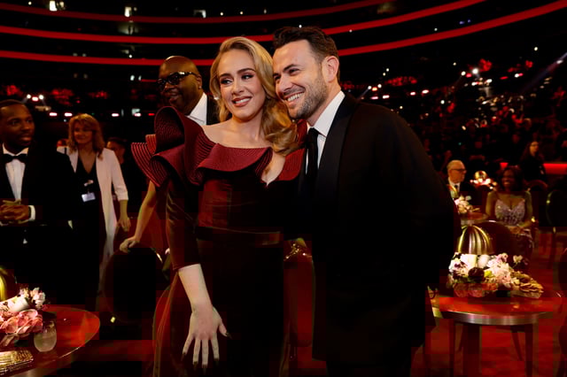 Adele and Ben Winston at the Grammys in 2023.