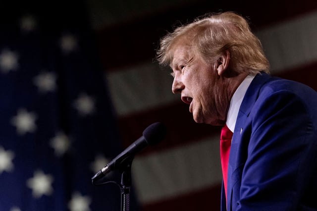 Former President Donald Trump speaks at a rally in Reno, Nevada, in December 2023.