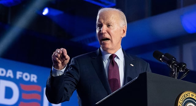 The White House under President Joe Biden pressured Amazon to remove books critical of the COVID-19 vaccine, and Amazon took action to suppress such books. Pictured: Biden speaks at a campaign rally at Pearson Community Center in Las Vegas on Sunday. (Photo: Saul Loeb/AFP/Getty Images)
